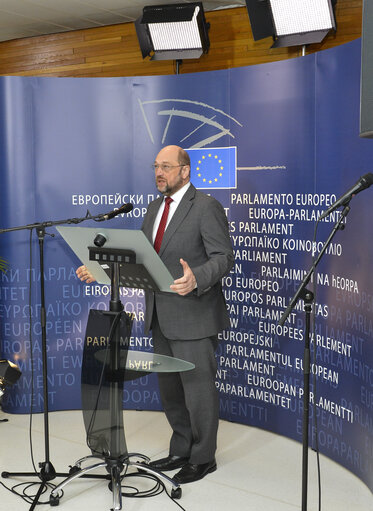 Photo 14 : Press conference of Martin SCHULZ - EP President on the Multiannual Financial Framework (MFF)
