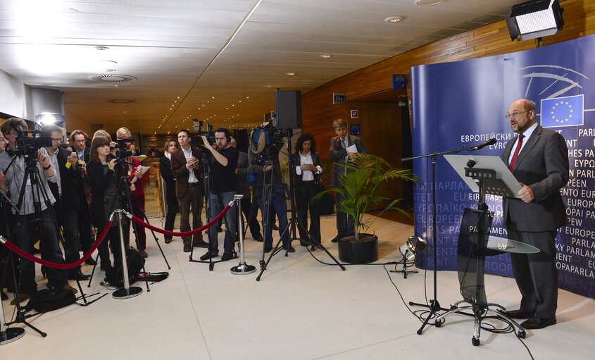 Press conference of Martin SCHULZ - EP President on the Multiannual Financial Framework (MFF)