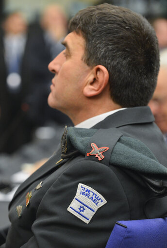 Fotografia 9: Official visit of the President of Israel to the European Parliament in Strasbourg - Press conference