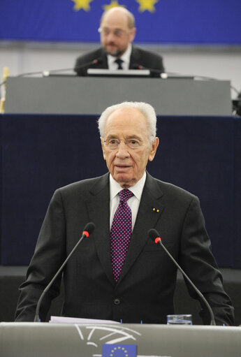 Photo 19 : Official visit of the President of Israel to the European Parliament in Strasbourg - Formal sitting