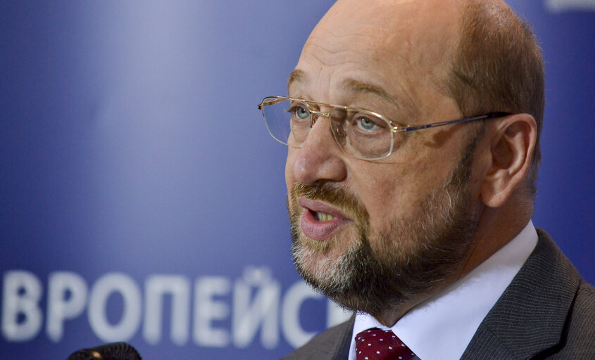 Photo 4 : Press conference of Martin SCHULZ - EP President on the Multiannual Financial Framework (MFF)