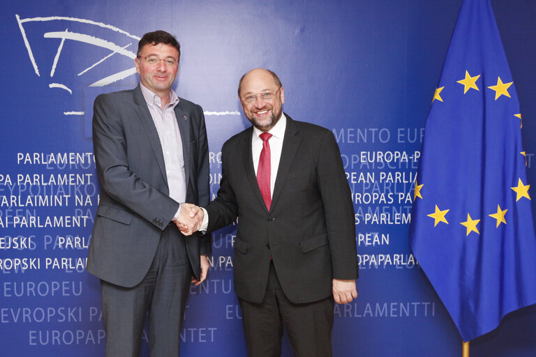 Photo 2: Martin SCHULZ, EP President meets with MEP Jorg LEICHTFRIED