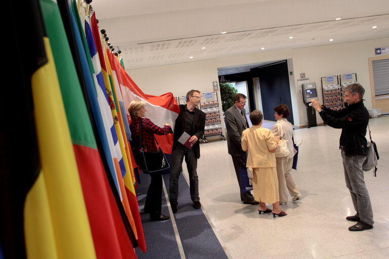 Visitors space at the EP in Brussels.