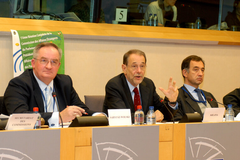 Photo 5 : AFET Committee meeting in Brussels - 11th Joint Meeting with the Chairs of Foreign Affairs and Defence Committees of National Parliaments - Discussion with Javier SOLANA, High Representative for the CFSP