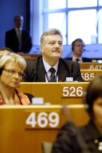 MEP Nicolae Vlad POPA attends a plenary session in Brussels