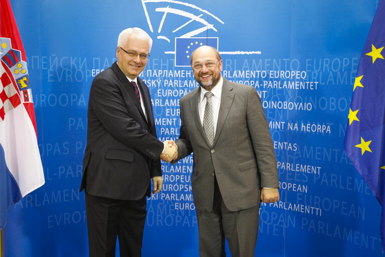 Fotografija 3: Martin SCHULZ - EP President meets with President of Croatia, Ivo JOSIPOVIC