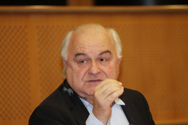 MEP Bernard LEHIDEUX attends a meeting in Brussels