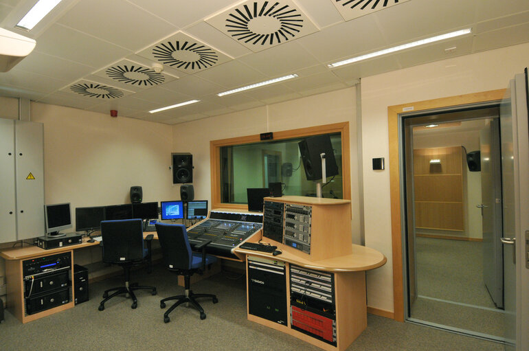 Radio studio at the EP Brussels.