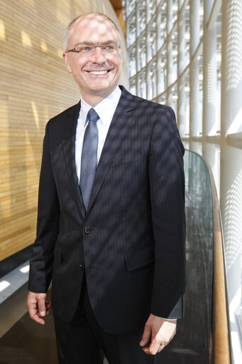 Portrait of Peter SIMON at the EP in Strasbourg.