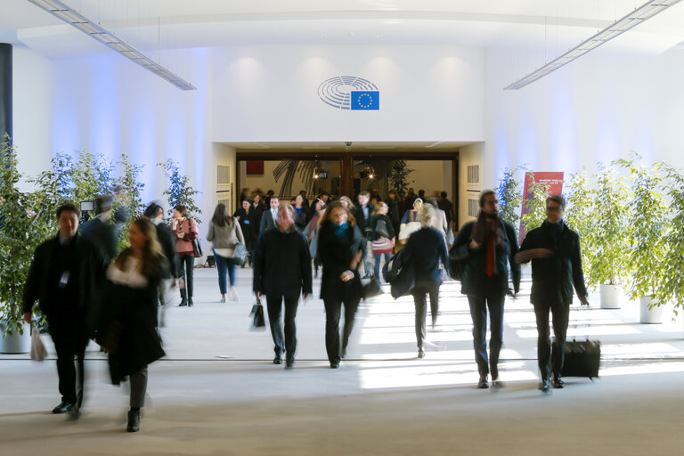 Fotografie 7: People walkng through Passerelle Karamanlis between the ASP and PHS buildings