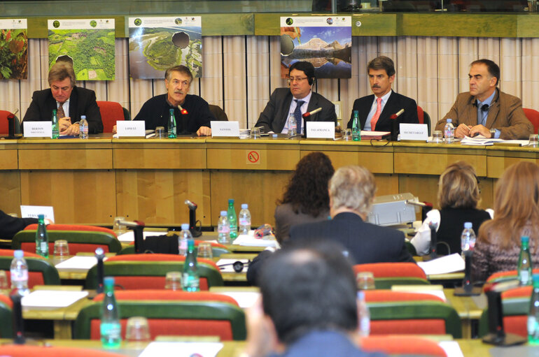 Photo 4: Colombian Vice-President Francisco SANTOS presents the government initiative of joint responsibility in fight against drugs trafic during a meeting in Strasbourg