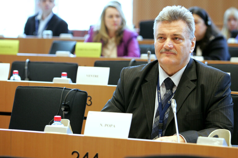 MEP Nicolae Vlad POPA attends a meeting in Brussels