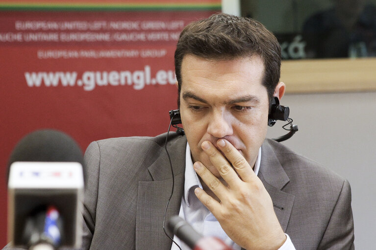 Fotografi 3: Press conference of Alexis TSIPRAS, leader of SYRIZA