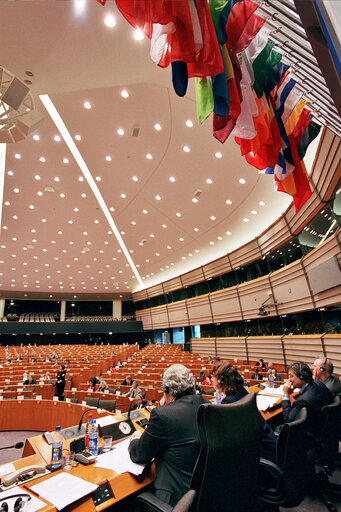 View of the Hemicycle of the EP in Brussels.