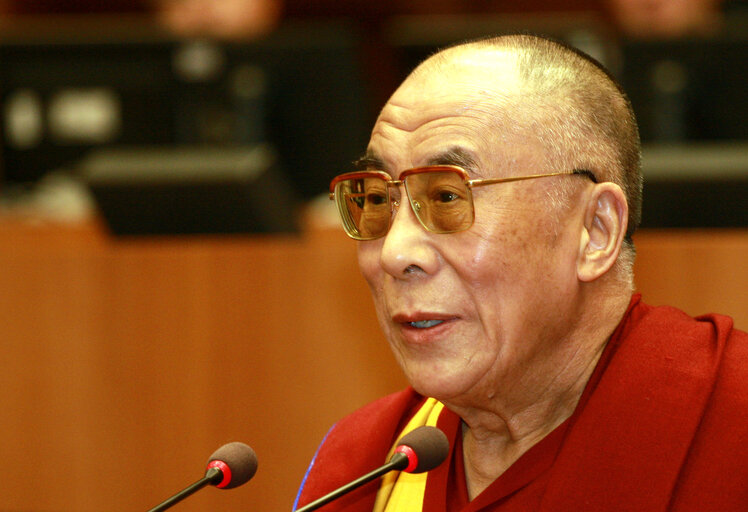 Foto 44: Plenary session in Brussels - His Holiness the XIVth Dalai Lama adresses a formal sitting