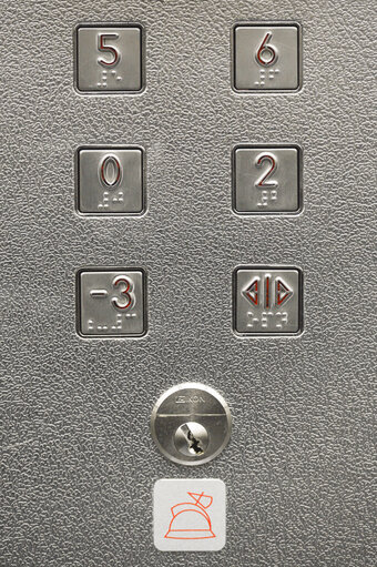 Fotografi 4: Elevator buttons inside the EP in Brussels