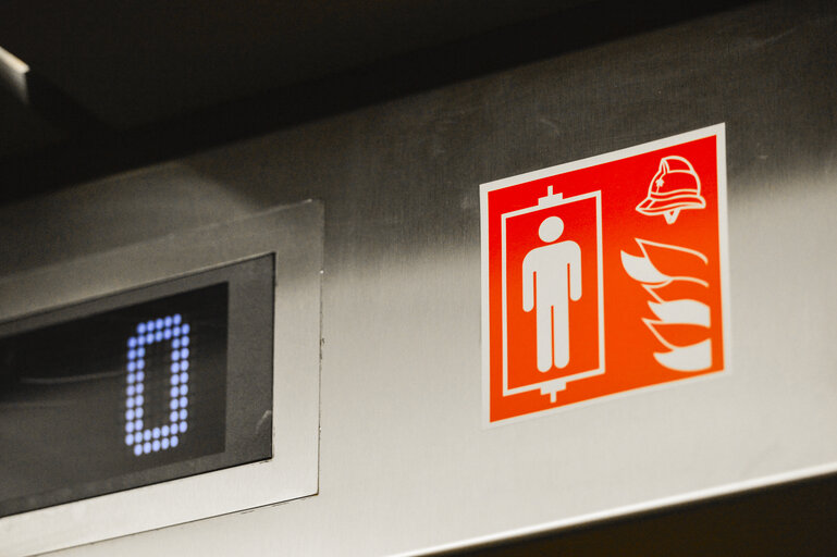 Fotografi 11: Fire security sign inside the EP in Brussels