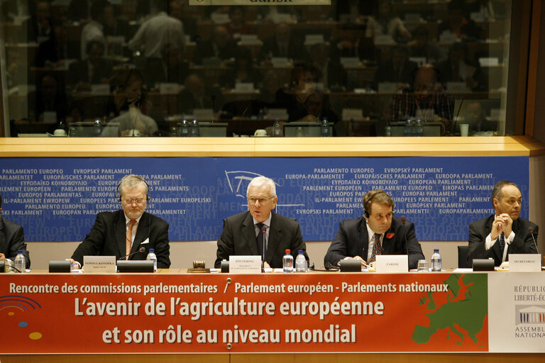 Снимка 25: Interparliamentary meeting on The Future of European Agriculture and its Global Role - Discussion on the health check of the common agricultural policy and the outlook for that policy after 2013, together with the role of European farming in world food security, at a meeting of members of the EP Agriculture Committee and their counterparts from EU national parliaments on 3 and 4 November at the European Parliament in Brussels