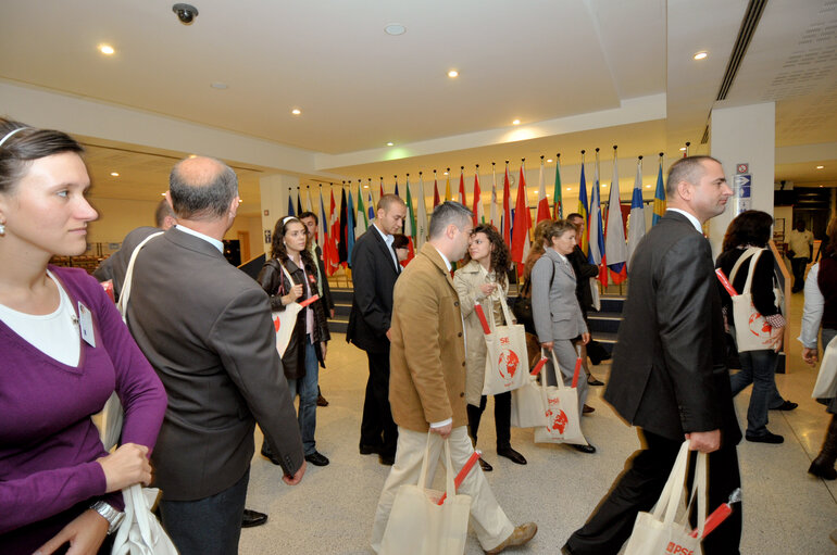 Visitors space at the EP in Brussels.