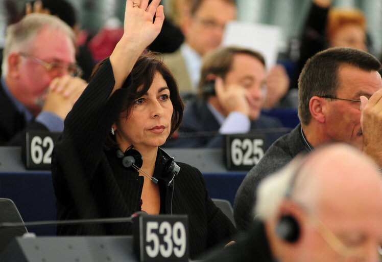 Photo 1 : MEP Monica GIUNTINI attends a plenary session in Strasbourg