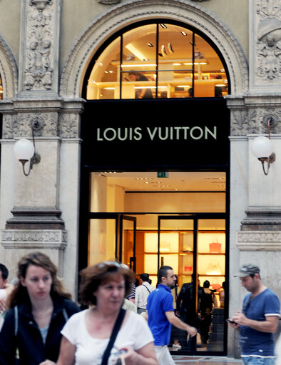 People walking in central Milan