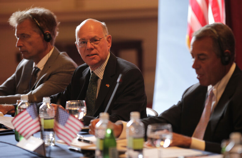 Norbert LAMMERT, President of the German Bundestag, speaks at the G8 Speakers meeting on Capitol Hill in Washington