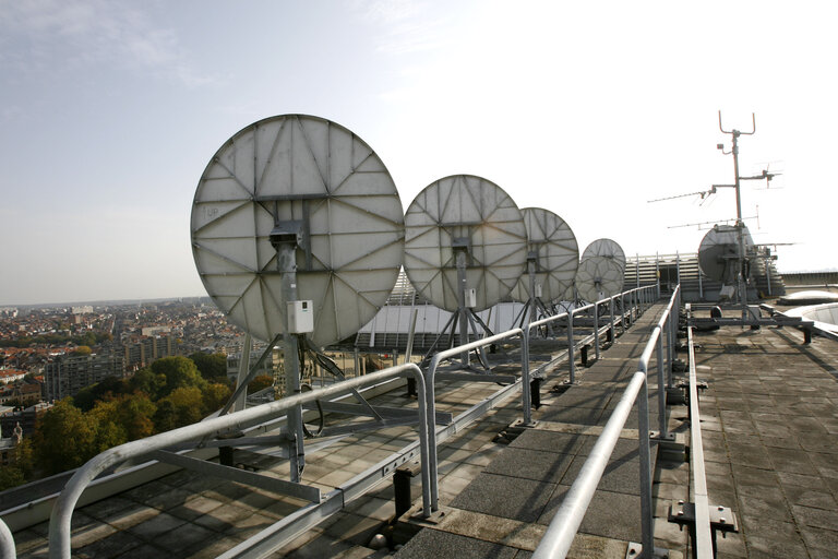 Satellite dishes on the roof of the EP.