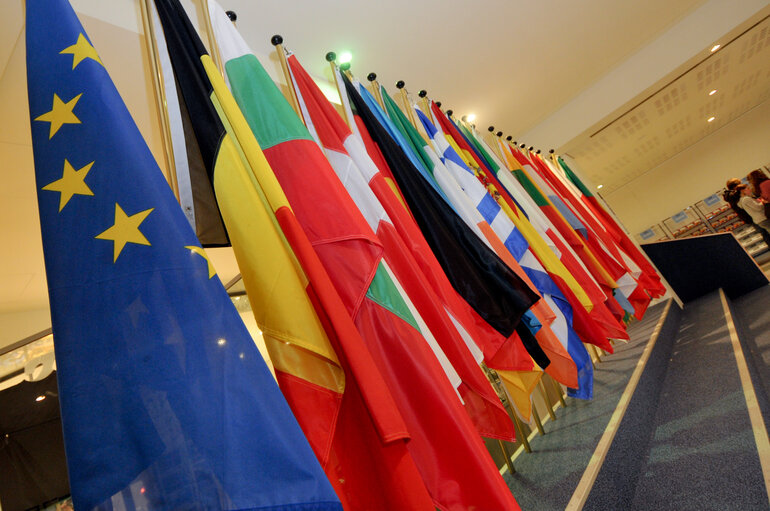 Visitors space at the EP in Brussels.