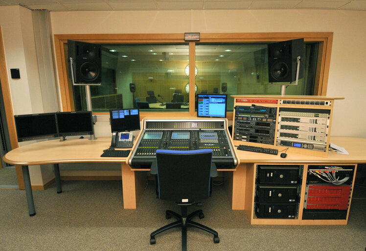 Radio studio at the EP Brussels.