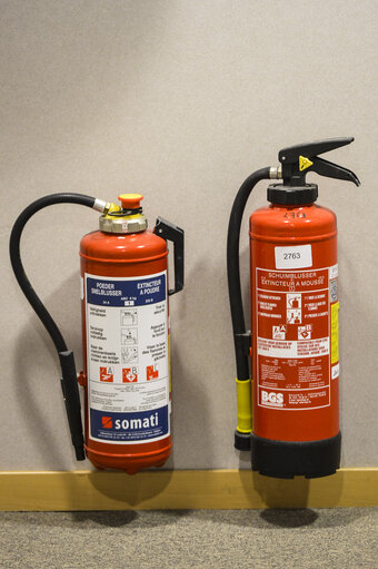 Fotografi 8: Fire extinguisher inside the EP in Brussels