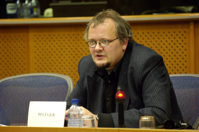 MEP Tobias PFLUGER attends a meeting in Brussels