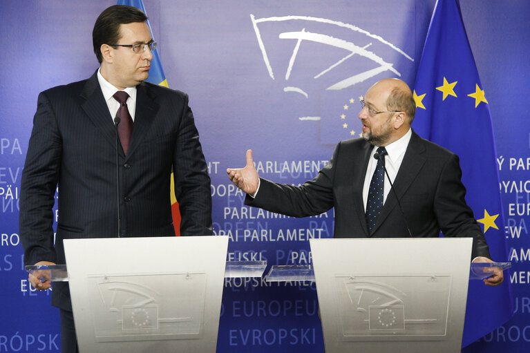 Photo 3 : Martin SCHULZ - EP President meets with Marian LUPU - Speaker of the Moldovan Parliament