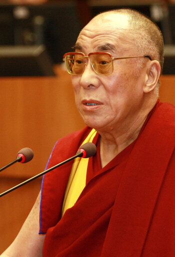 Foto 43: Plenary session in Brussels - His Holiness the XIVth Dalai Lama adresses a formal sitting