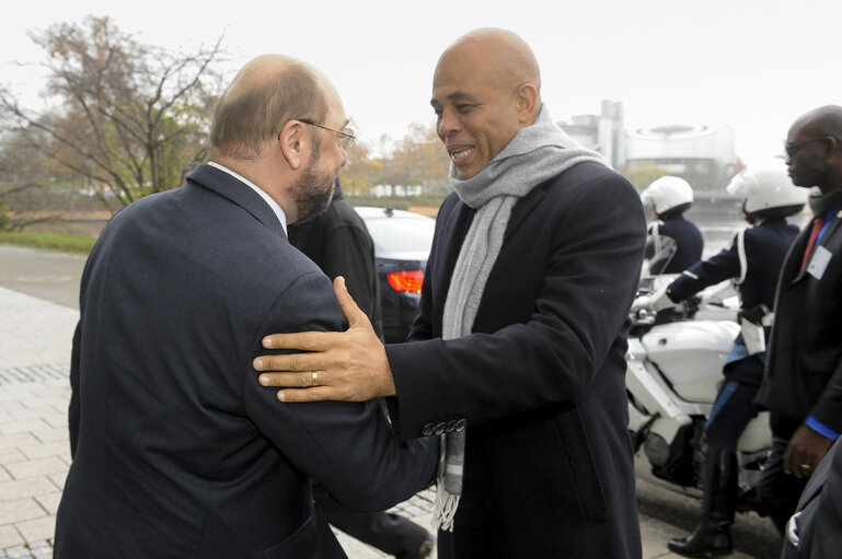 Suriet 14: Official visit of  Michel joseph MARTELLY with EP President  Martin SCHULZ