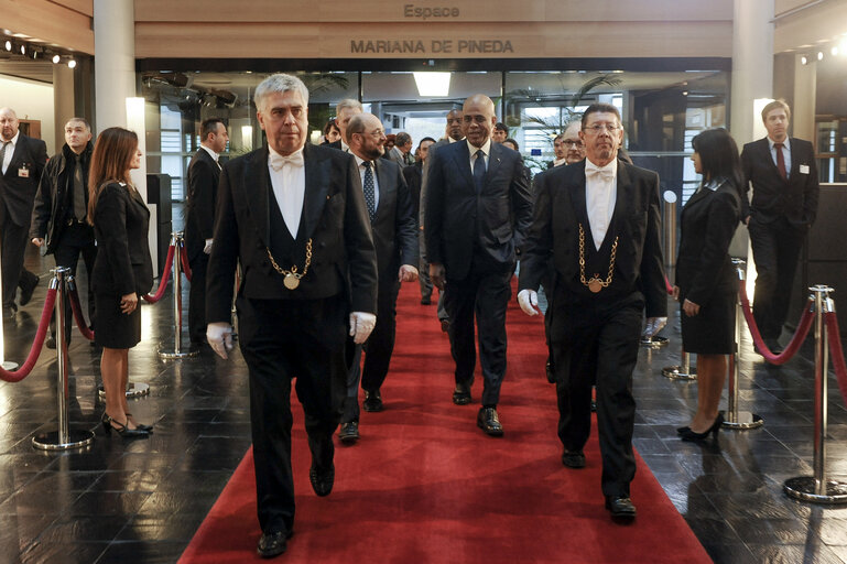 Foto 7: Official visit of  Michel joseph MARTELLY with EP President  Martin SCHULZ