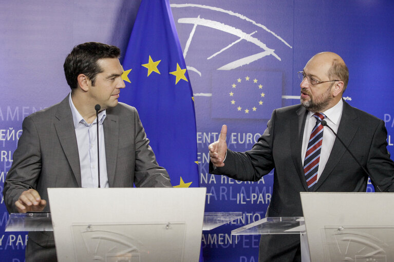 Martin SCHULZ - EP President meets with Alexis TSIPRAS, SYRIZA's leader