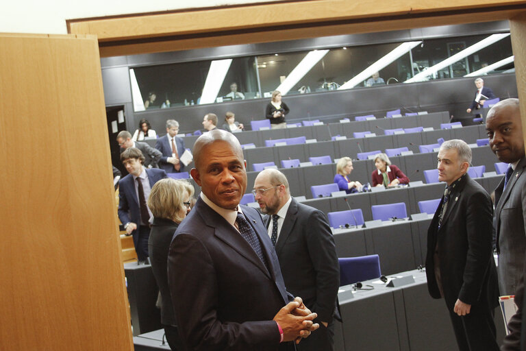 Press conference of Michel MARTELLY, President of Haiti and EP President