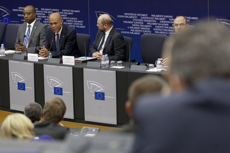 Press conference of Michel MARTELLY, President of Haiti and Martin SCHULZ, EP President