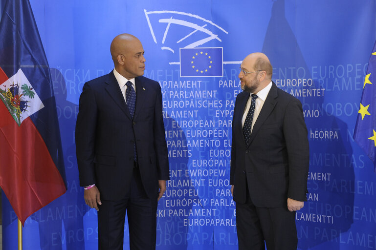 Foto 2: Official visit of  Michel joseph MARTELLY with EP President  Martin SCHULZ