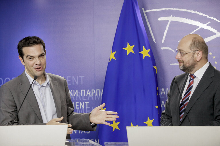 Martin SCHULZ - EP President meets with Alexis TSIPRAS, SYRIZA's leader