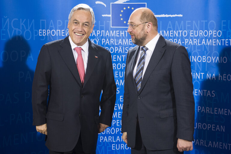 Nuotrauka 4: Martin SCHULZ - EP President meets with Sebastian PINERA, president of Chile