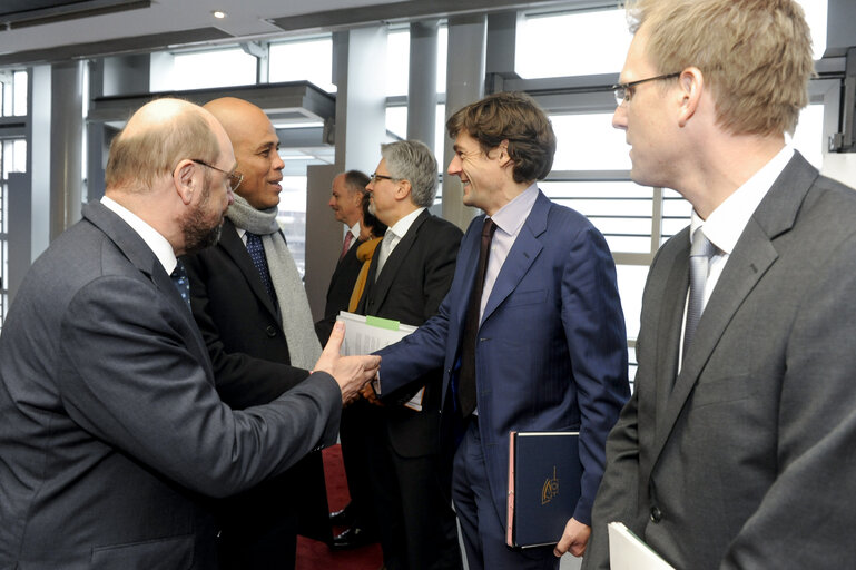 Foto 10: Official visit of  Michel joseph MARTELLY with EP President  Martin SCHULZ