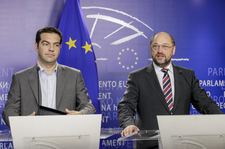 Martin SCHULZ - EP President meets with Alexis TSIPRAS, SYRIZA's leader