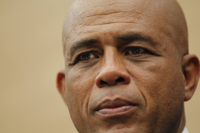 Press conference of Michel MARTELLY, President of Haiti and EP President