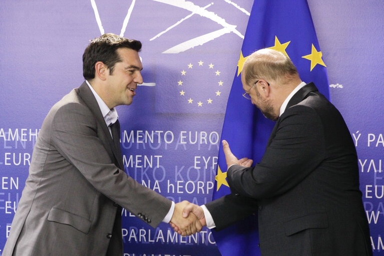 Martin SCHULZ - EP President meets with Alexis TSIPRAS, SYRIZA's leader