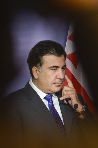 EP President meets with Mikheil SAAKASHVILI, president of Georgia, followed by a press point