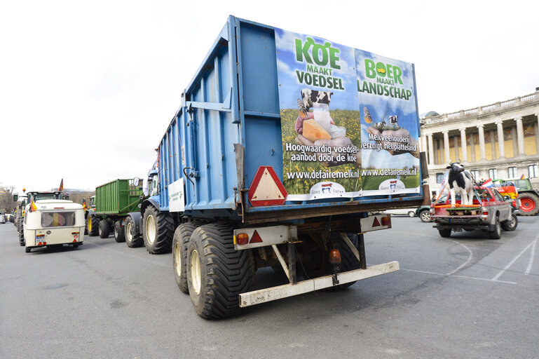 Fotografija 20: Demonstration called '1,000 tractors to Brussels' by European milk producers in the European area of Brussels