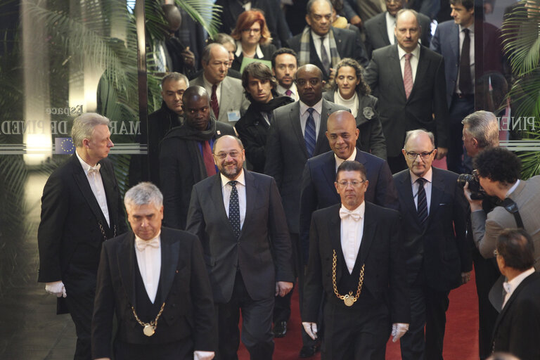 Foto 11: Official visit of  Michel joseph MARTELLY with EP President  Martin SCHULZ