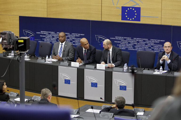 Press conference of Michel MARTELLY, President of Haiti and Martin SCHULZ, EP President