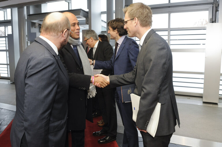 Foto 13: Official visit of  Michel joseph MARTELLY with EP President  Martin SCHULZ